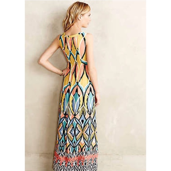 Anthropologie Dahlia Embroidered Maxi Dress sz 2 - Picture 2 of 8
